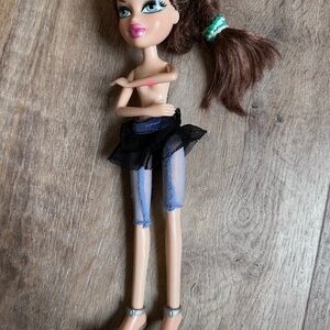 2001 Bratz Doll with Black Skirt and Blue /purple birthday Leggings